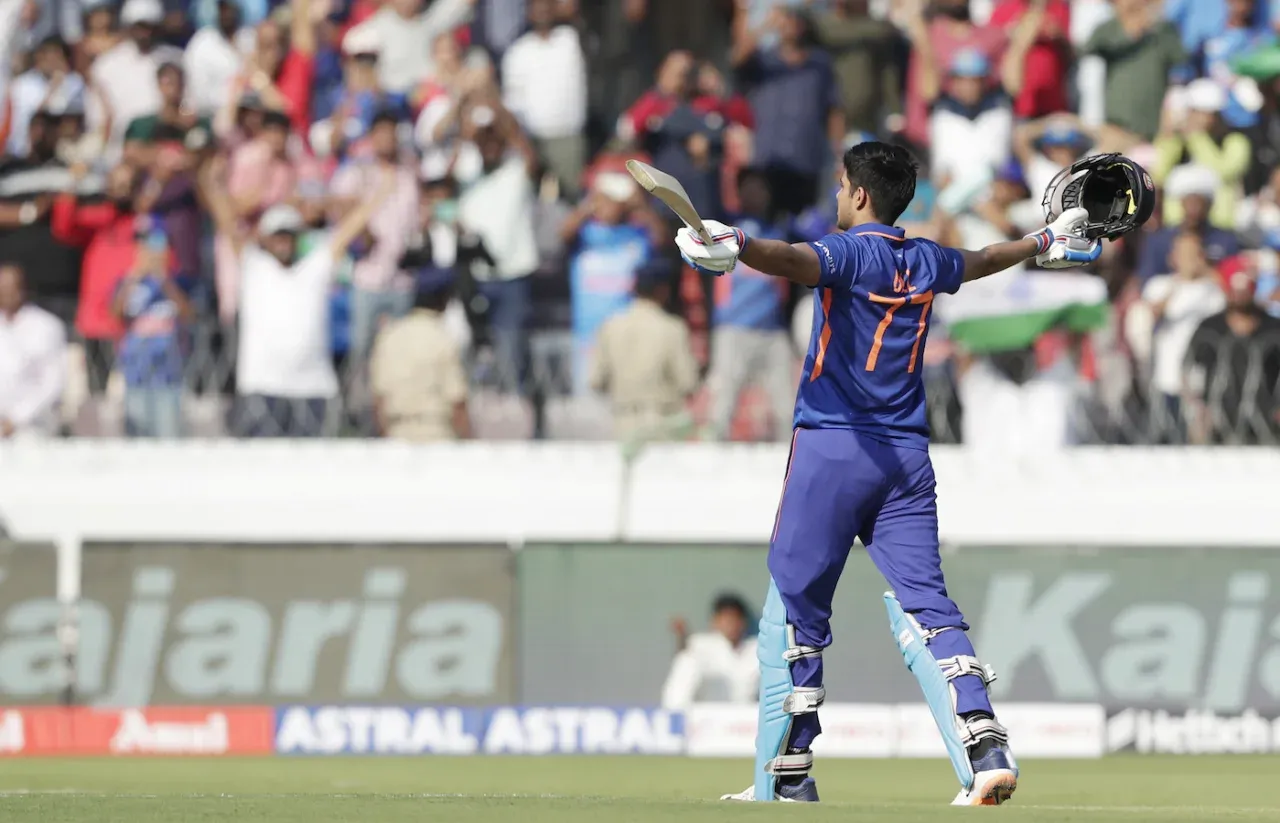 Shubman Gill's third ODI Century against New Zealand at Rajiv Gandhi International Stadium, Hyderabad