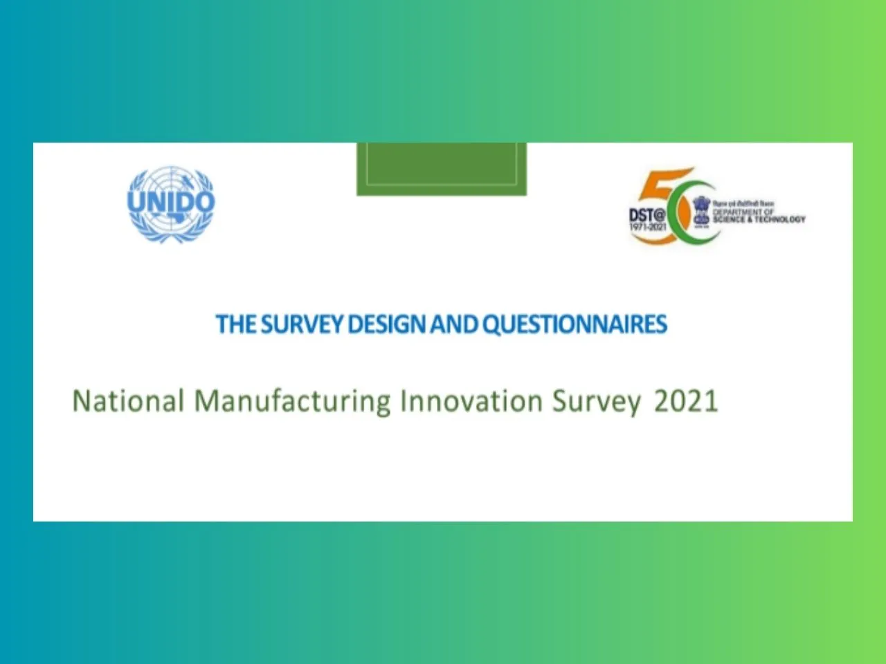 National Manufacturing Innovation Survey 2021 2022 Startup Innovation Manufacturing