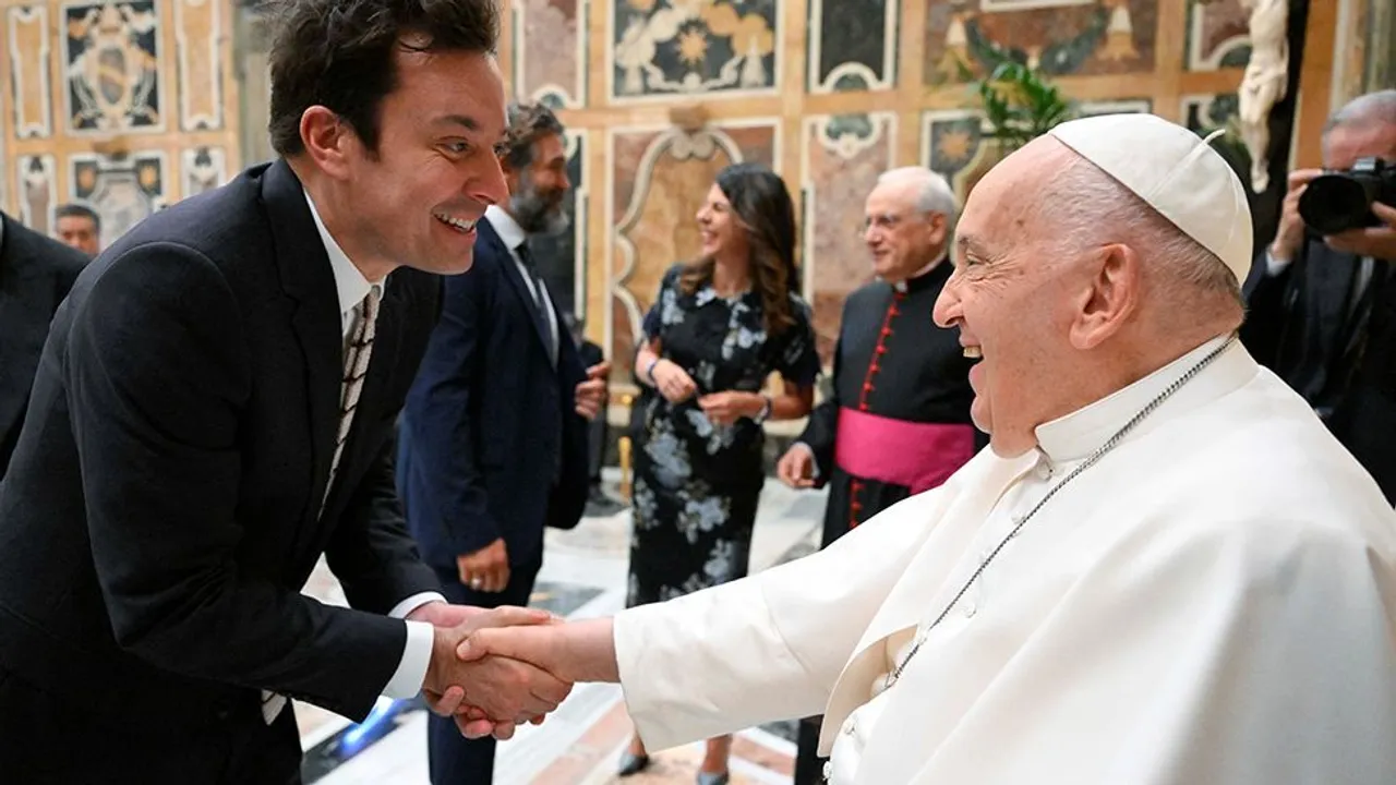 Pope Francis hosts over 100 comedians from around the world in the Vatican on Friday
