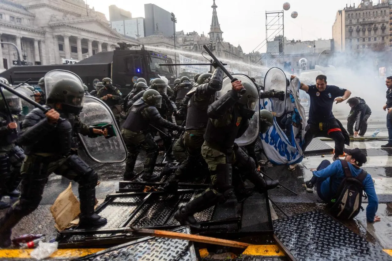 Violent protests erupted in Buenos Aires, sparked by the controversial Bases Law. 
