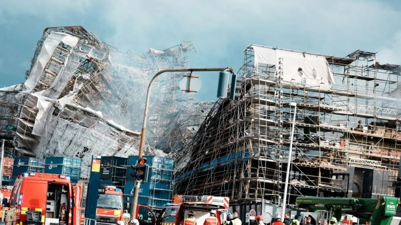 Historic Copenhagen Stock Exchange Building Collapses After Devastating Fire