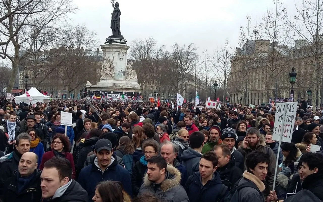 Tens of thousands gather in a protest against the National Rally in Paris. 