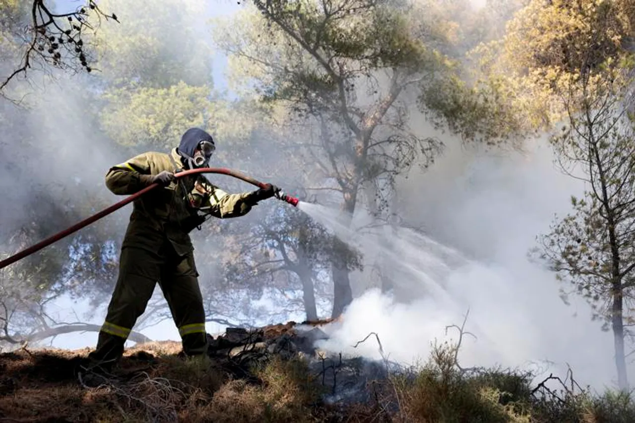 Over 140 firefighters and specialized teams battle devastating wildfires in Greece.