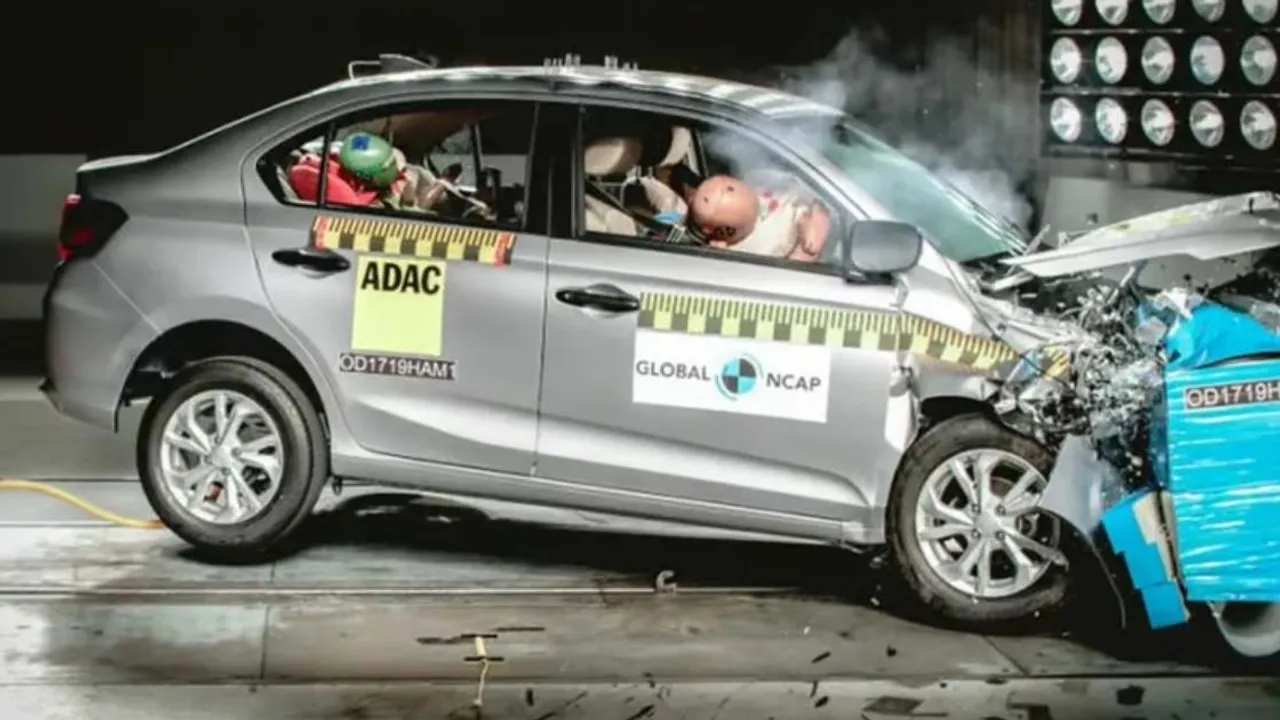Honda Amaze Receives Poor Safety Rating in Global NCAP Crash Tests