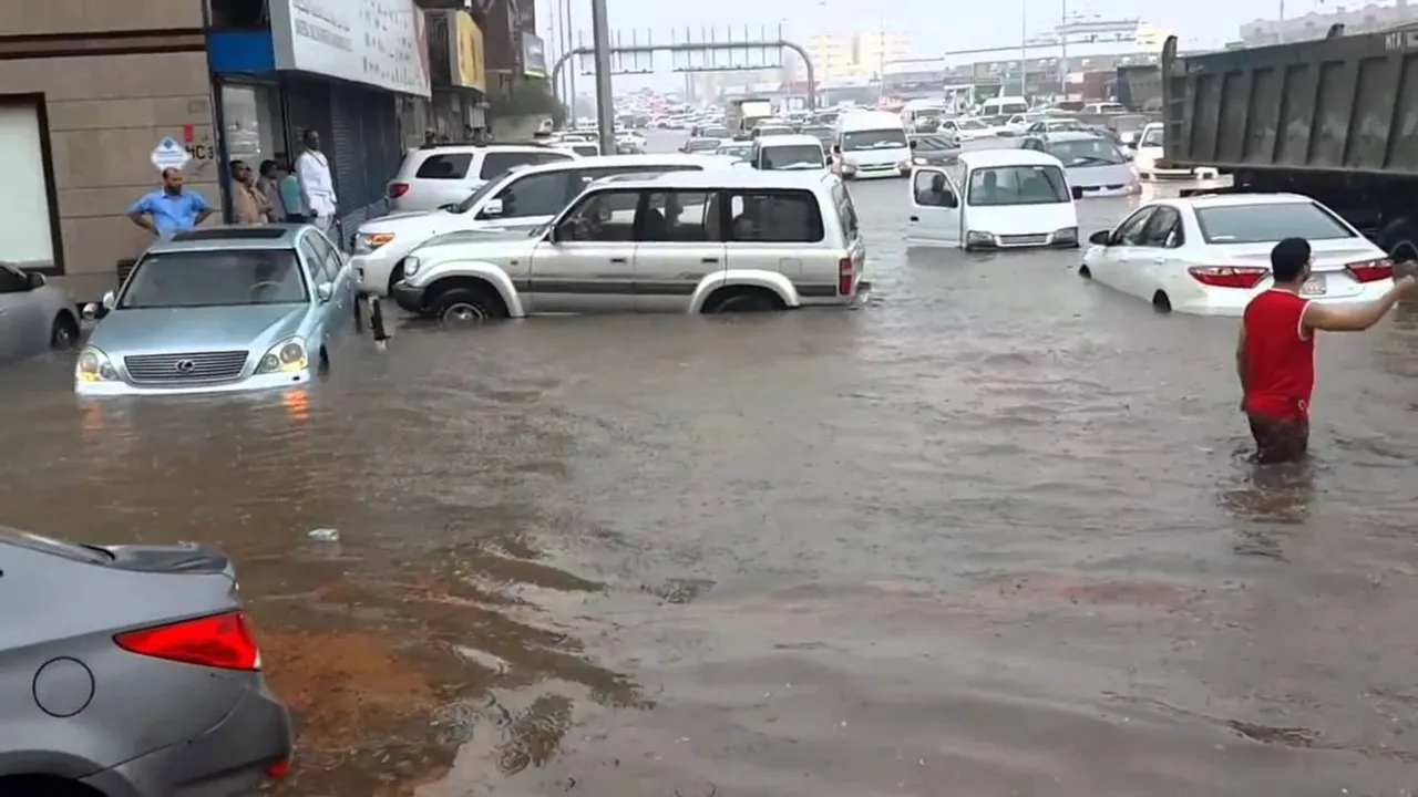 Heavy Rains Cause Widespread Flooding in Medina, Saudi Arabia