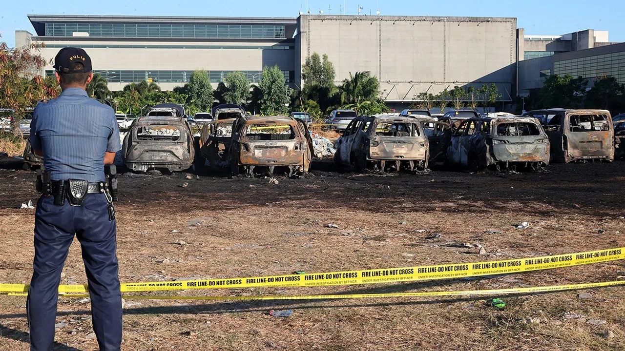 20 Vehicles Catch Fire at NAIA 3 Parking Extension in the Philippines