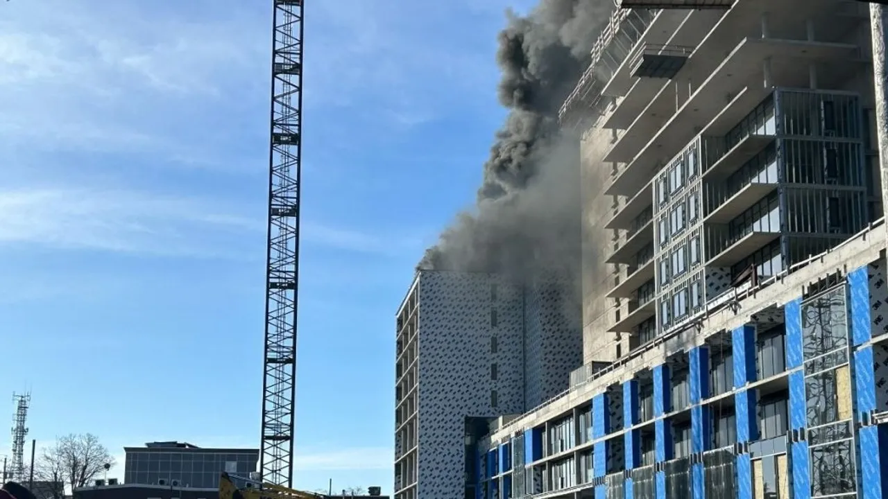 Fire Engulfs Rooftop of Under-Construction High-Rise in Halifax