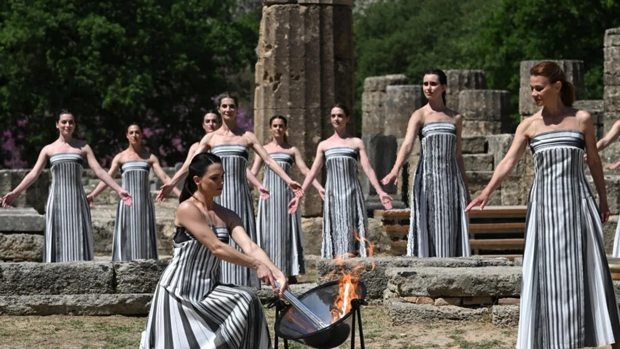 Olympic Flame Lit in Greece, Marking Start of Paris 2024 Torch Relay