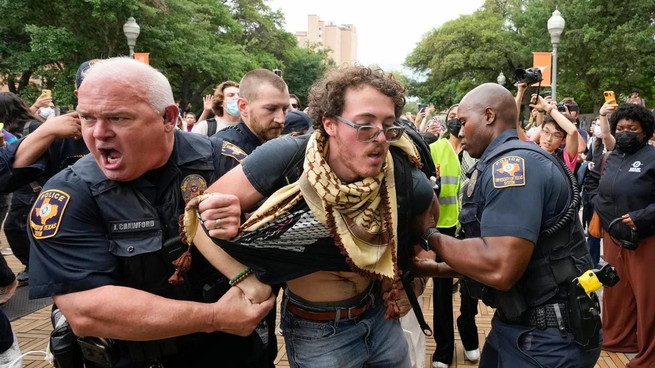 Pro-Palestinian Protesters Clash with Police at University of Texas at Austin