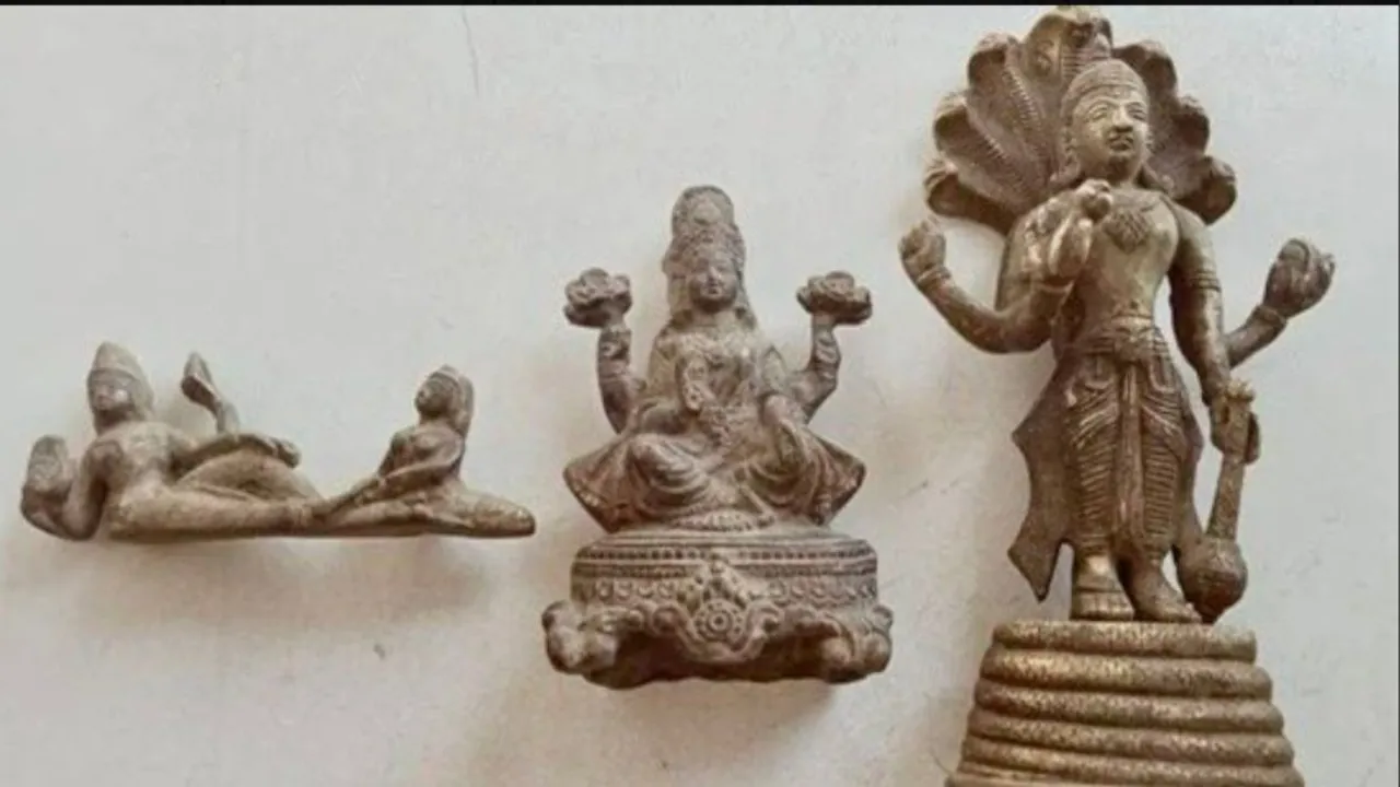 400-Year-Old Vishnu and Lakshmi Idols Discovered in Haryana, India