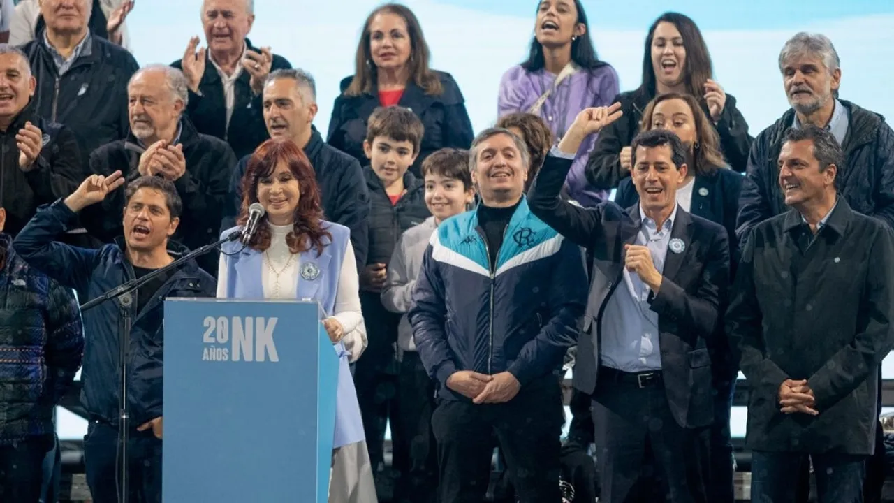 Cristina Fernández de Kirchner Greets Supporters at Peronist Rally in Buenos Aires