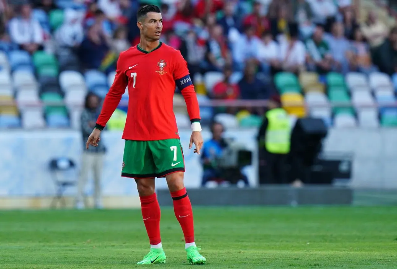 During Portugal's Euro 2024 match against Turkey, multiple fans invaded the pitch attempting to take selfies with Cristiano Ronaldo.