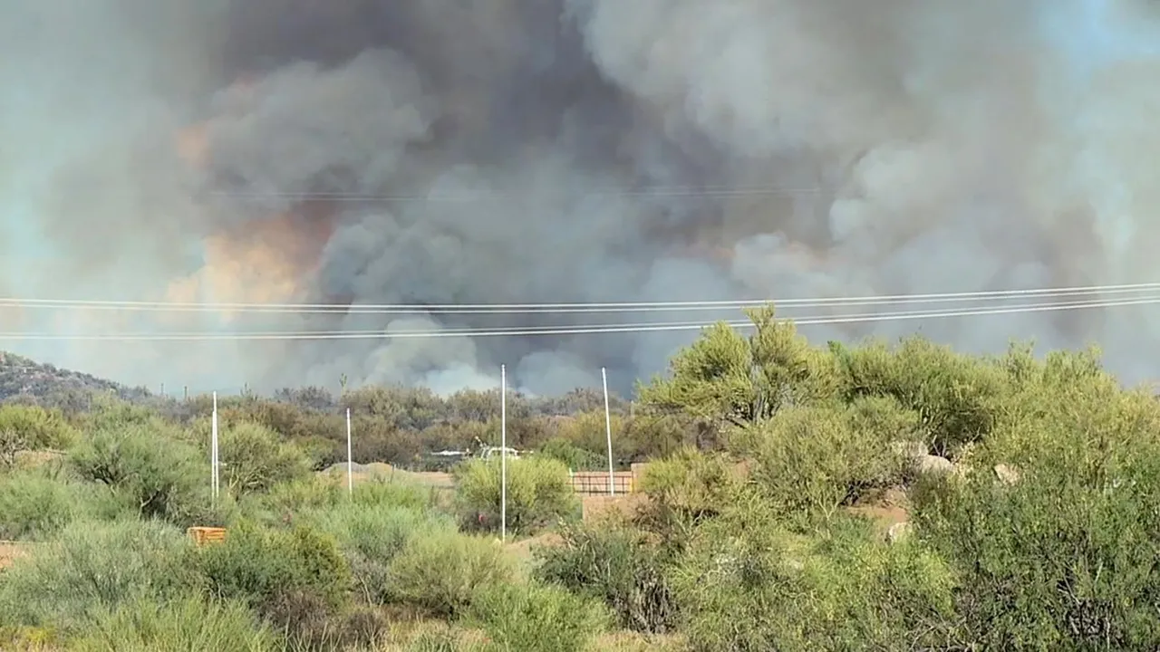 A raging wildfire in Phoenix has prompted the evacuation of dozens of residents.