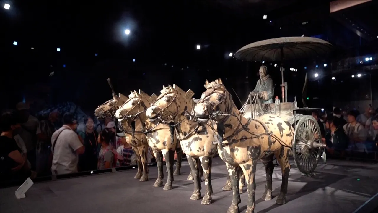 Qin Dynasty Bronze Chariot Collection Displayed for First Time in Xi'an, China