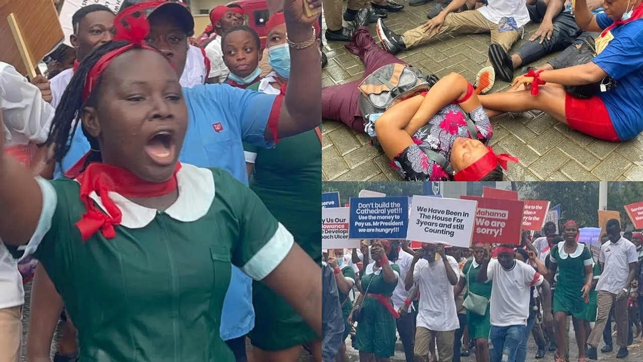 Unemployed Nurses and Midwives Stage Protest in Accra Demanding Employment