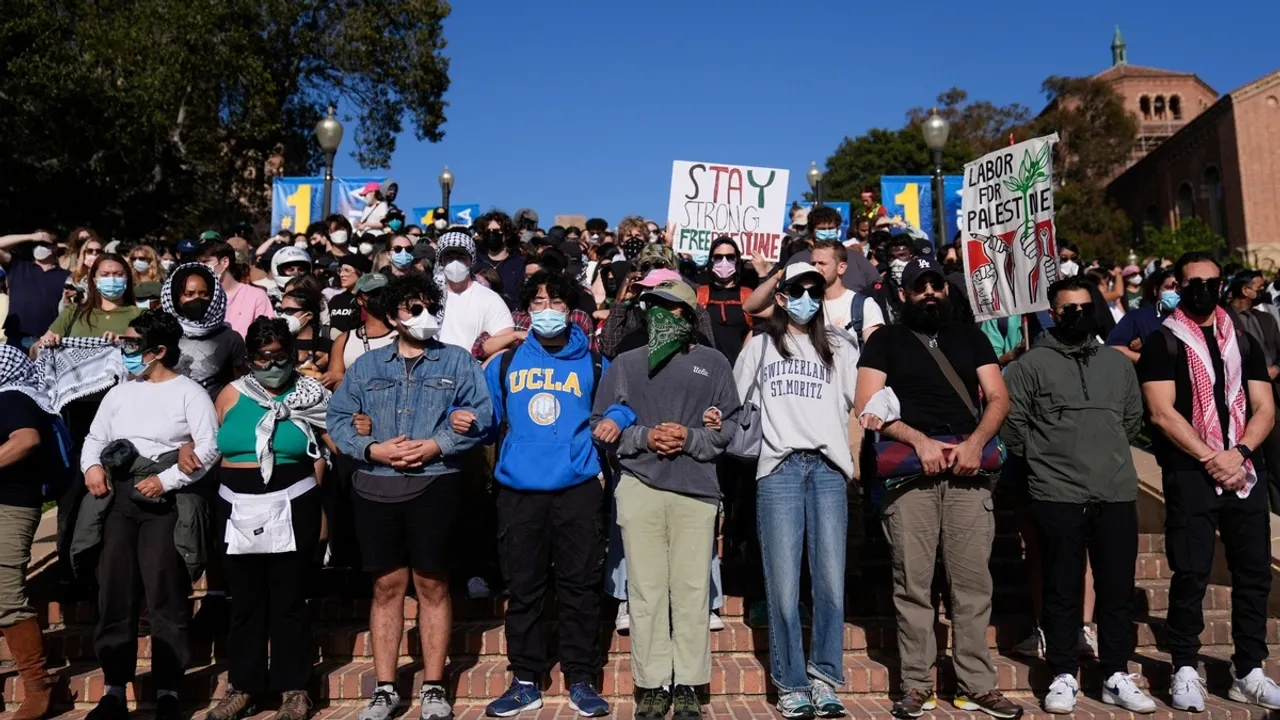 Hundreds of Pro-Palestinian Protesters Defy Police Orders at UCLA Amid Tense Standoff