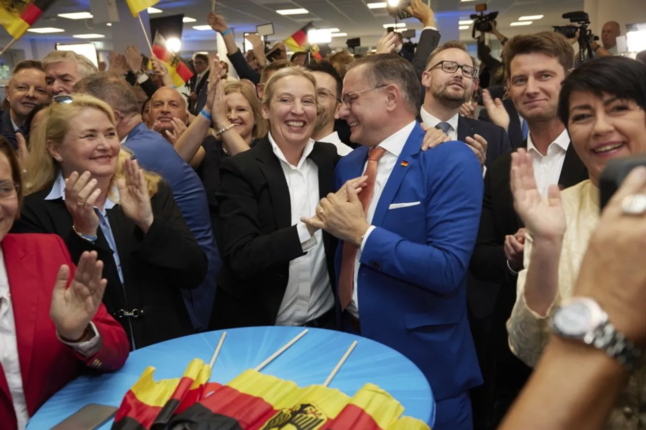Germany's far-right AfD party secures second place in the EU elections. 