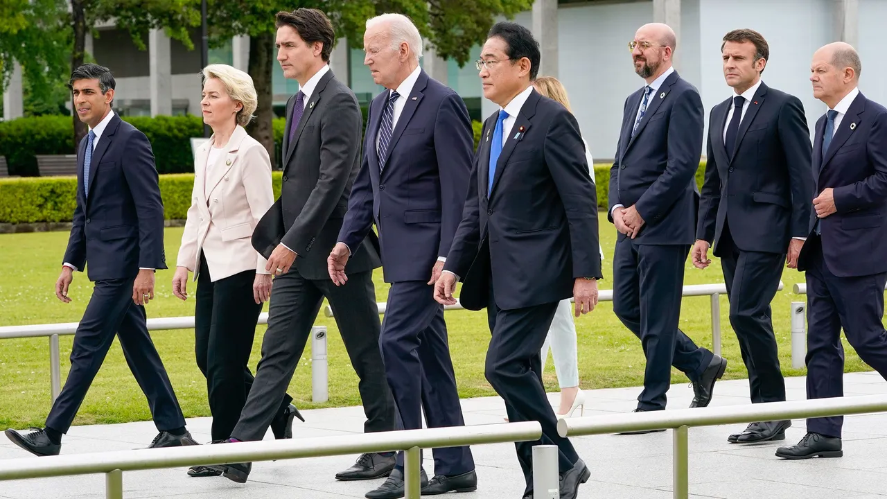 President Joe Biden with G7 leaders in Italy.
