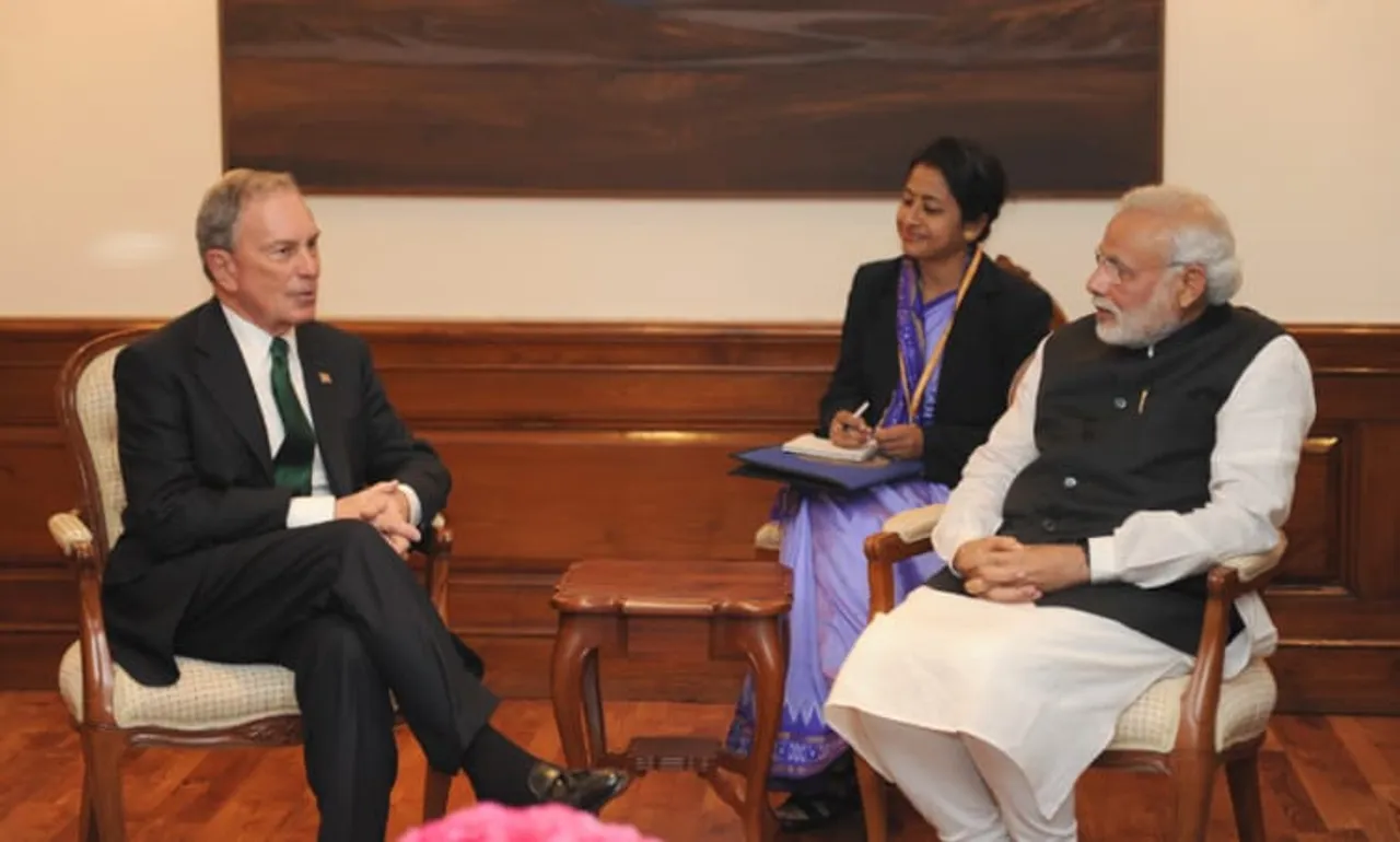 Narendra Modi and Mike Bloomberg