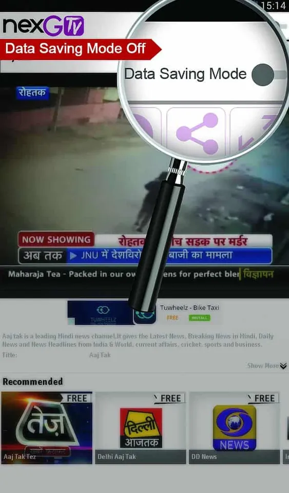 nexGTv debuts data saving mode for video streaming