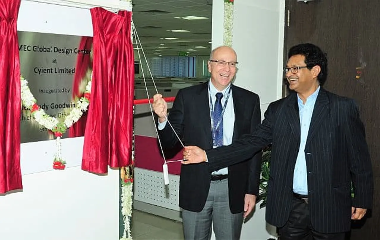 Mr. Andy Goodwin CEO SMEC and Mr. Ajay Agarwal VP and CFO Cyient R during the inauguration of Cyients global design center