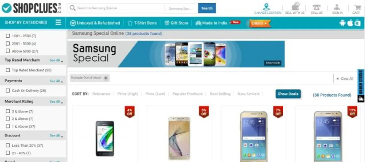 ShopClues flags off entire Samsung mobile brand on its e-commerce platform