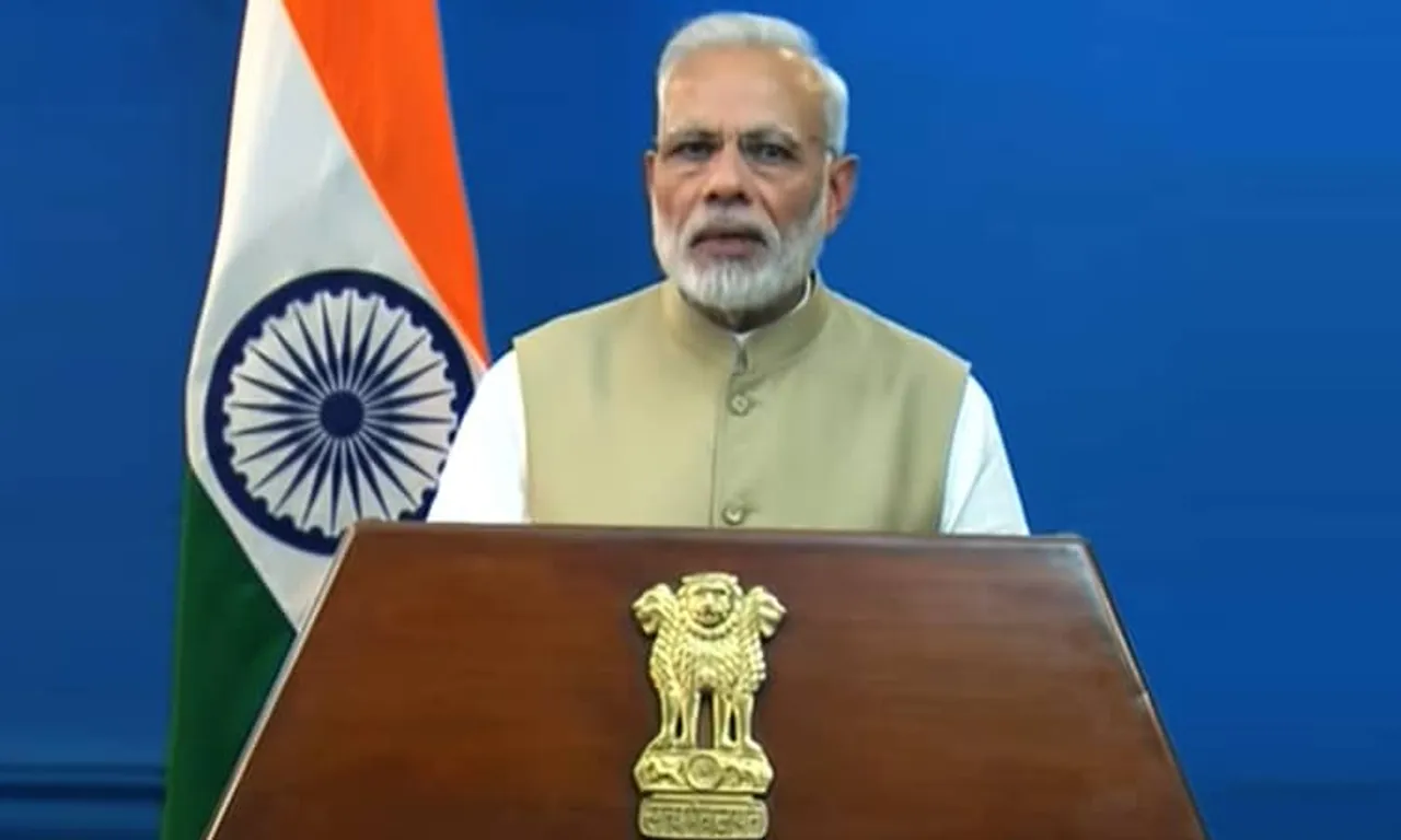 The Prime Minister, Shri Narendra Modi addressing the Nation on the occasion of 74th Independence Day from the ramparts of Red Fort, in Delhi on August 15, 2020.