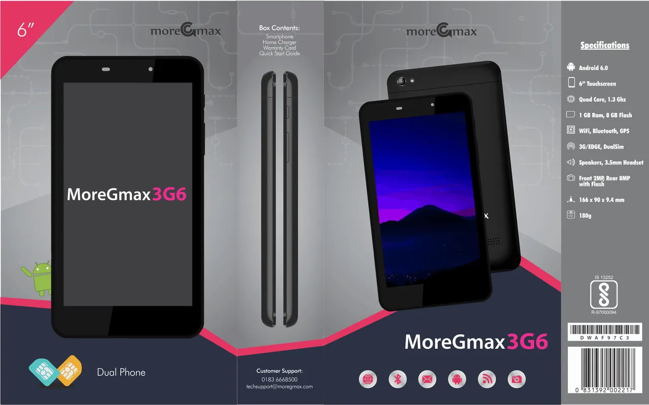 DataWind launches new 6-inch Smartphone-MoreGMax 3G6