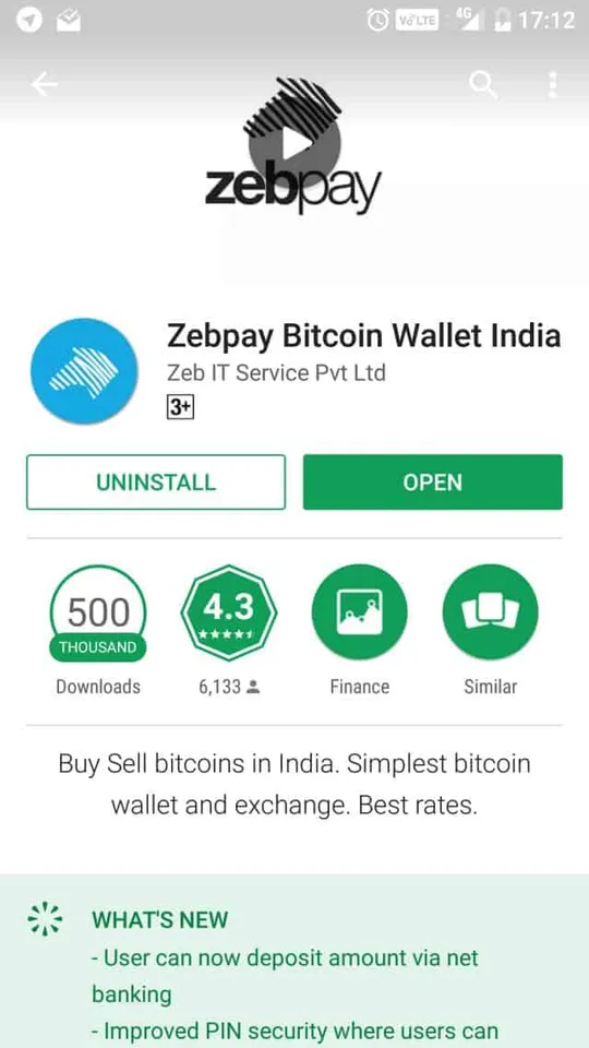 Bitcoin exchange app Zebpay earmarks 500,000 downloads