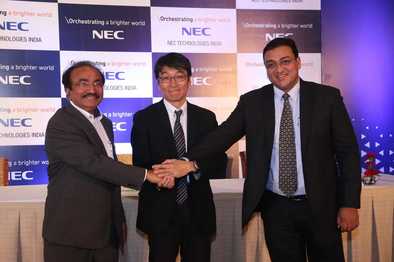 Mr. Anil Gupta CEO MD NEC Technologies India Ltd Mr. Tomoyasu Nishimura Sr. VP System Platform Business Unit NEC Corporation Mr. Piyush Sinha CEO DLDS Director Corporate Planning Business mgmt. NTI