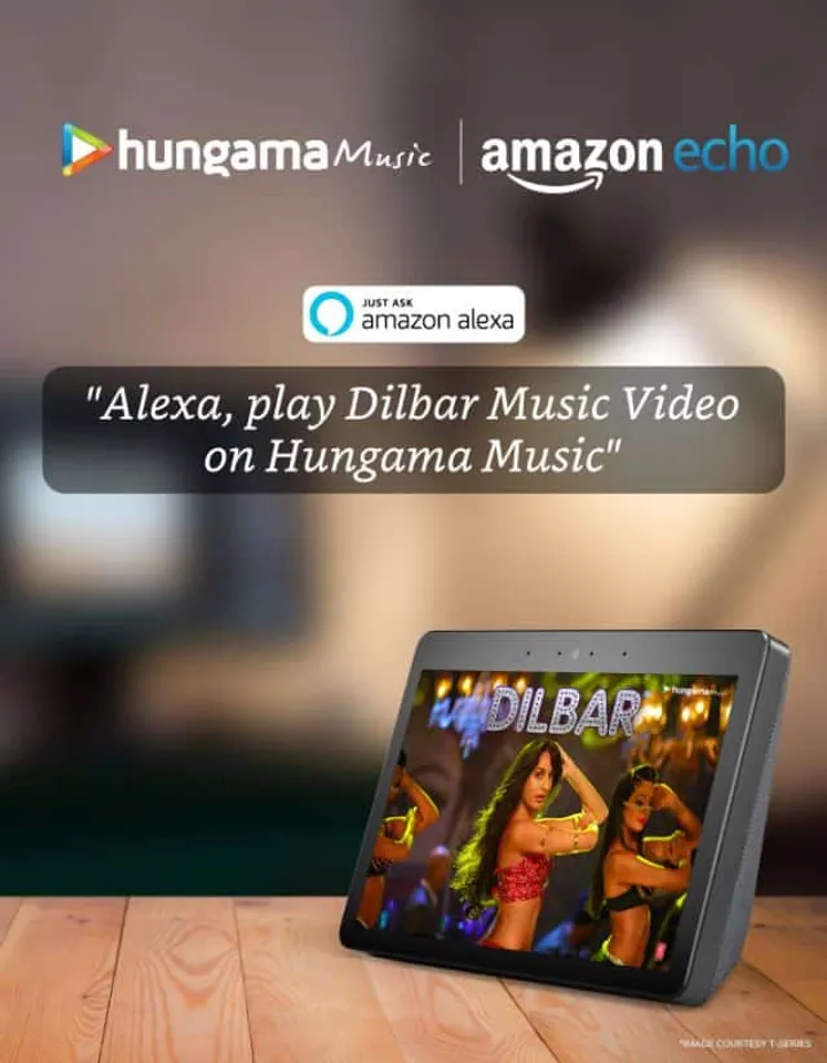 users can now watch their favorite songs, in addition to listening to them, by simply asking Alexa to play music videos from Hungama Music