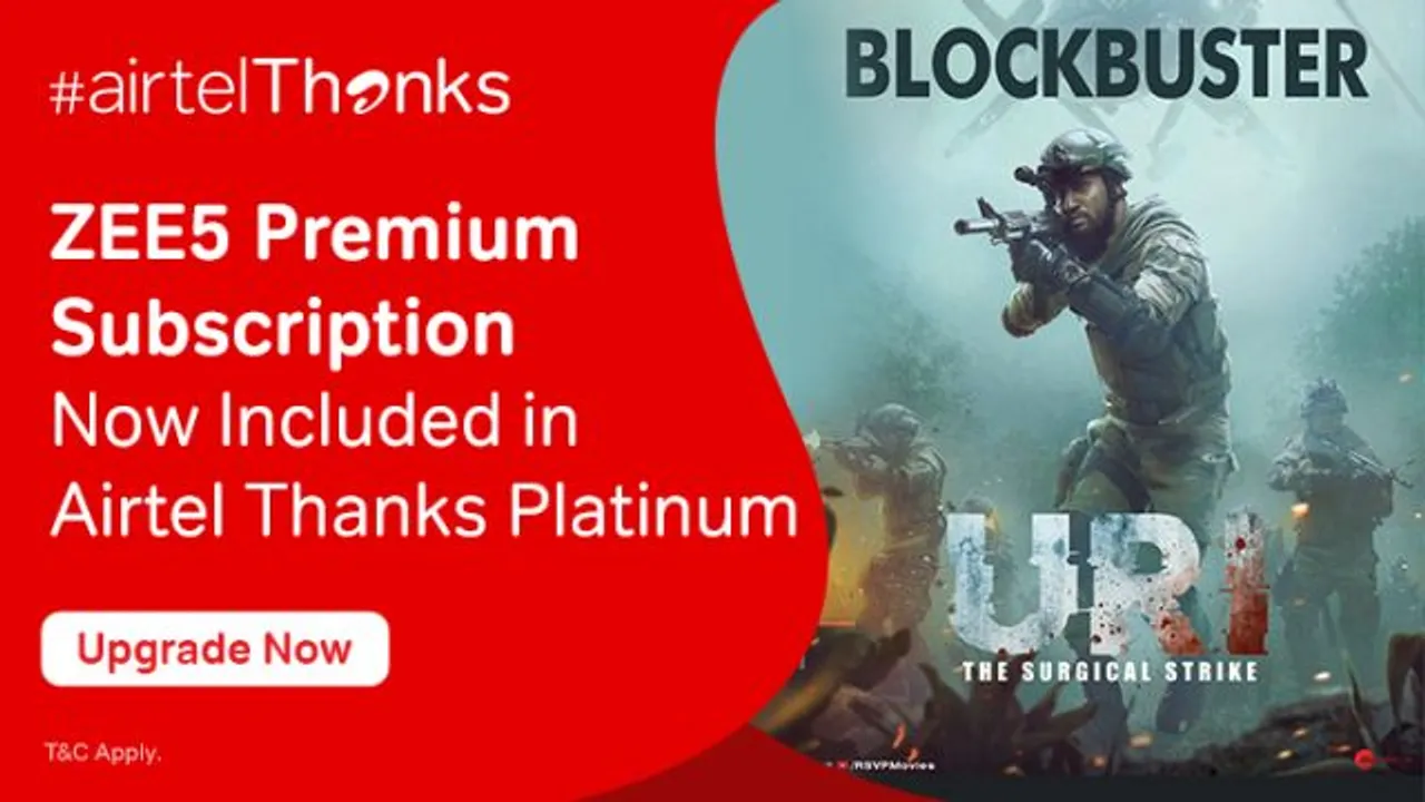 As part of Airtel’s refreshed #AirtelThanks customer rewards program, all Airtel Platinum customers will now get unlimited complimentary access to ZEE5’s vast content catalogue as part of their plan benefits.