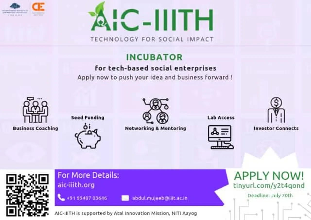 AIC-IIITH is inviting applications for the first cohort of its AIC-IIITH Incubation Program from startups that have a prototype of their tech-based product.