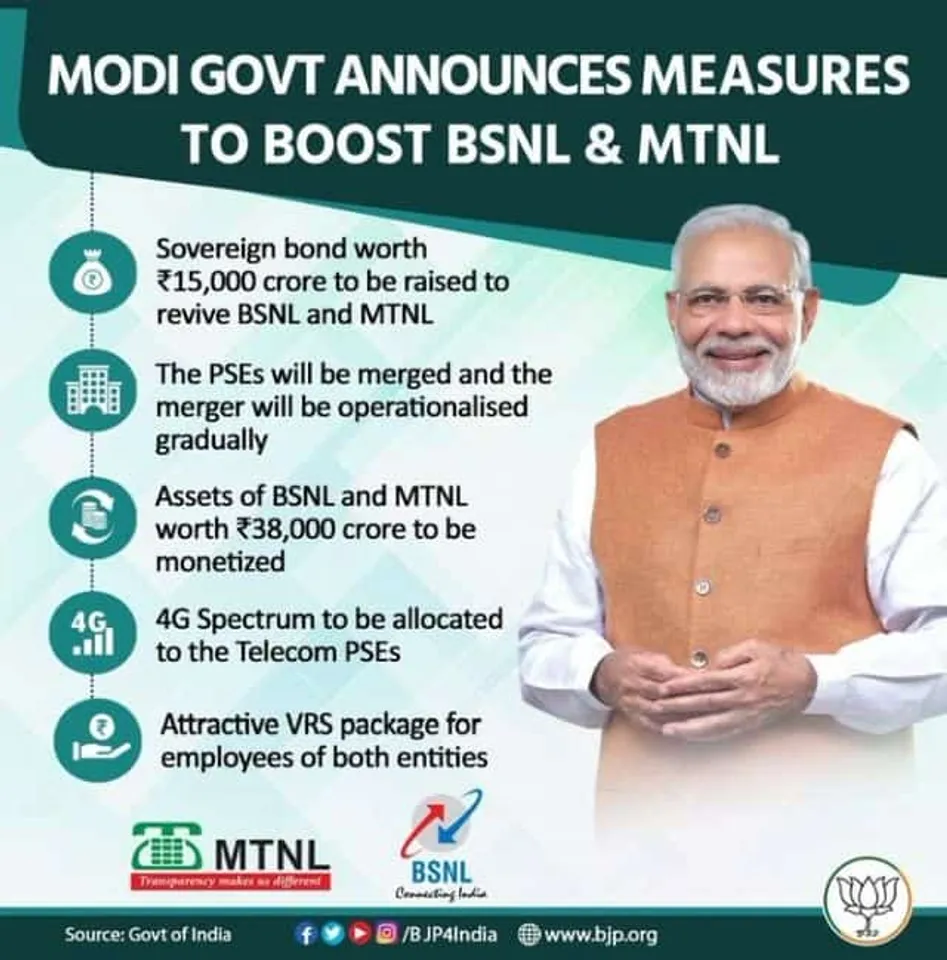 BSNL-MTNL Merged: Cabinet approves the revival plan; 4G services get a boost