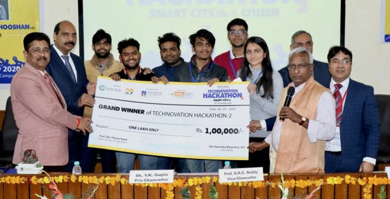 The grand winner of Hackathon 2020 was IEC College of Engineering & Technology, Greater Noida who created a project named IOT Based E-Waste solution was awarded with prize money of Rs 1,00,000/-.