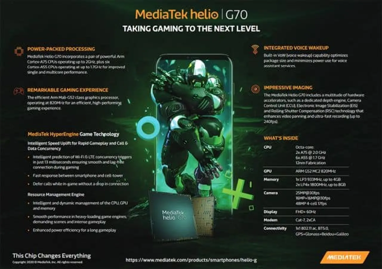 MediaTek G70 supports hard core gaming