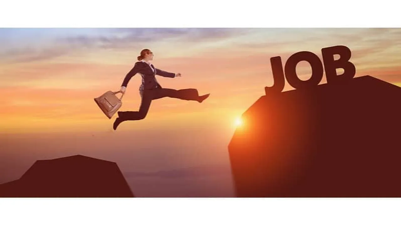Woman Jump Reach Job Success Career
