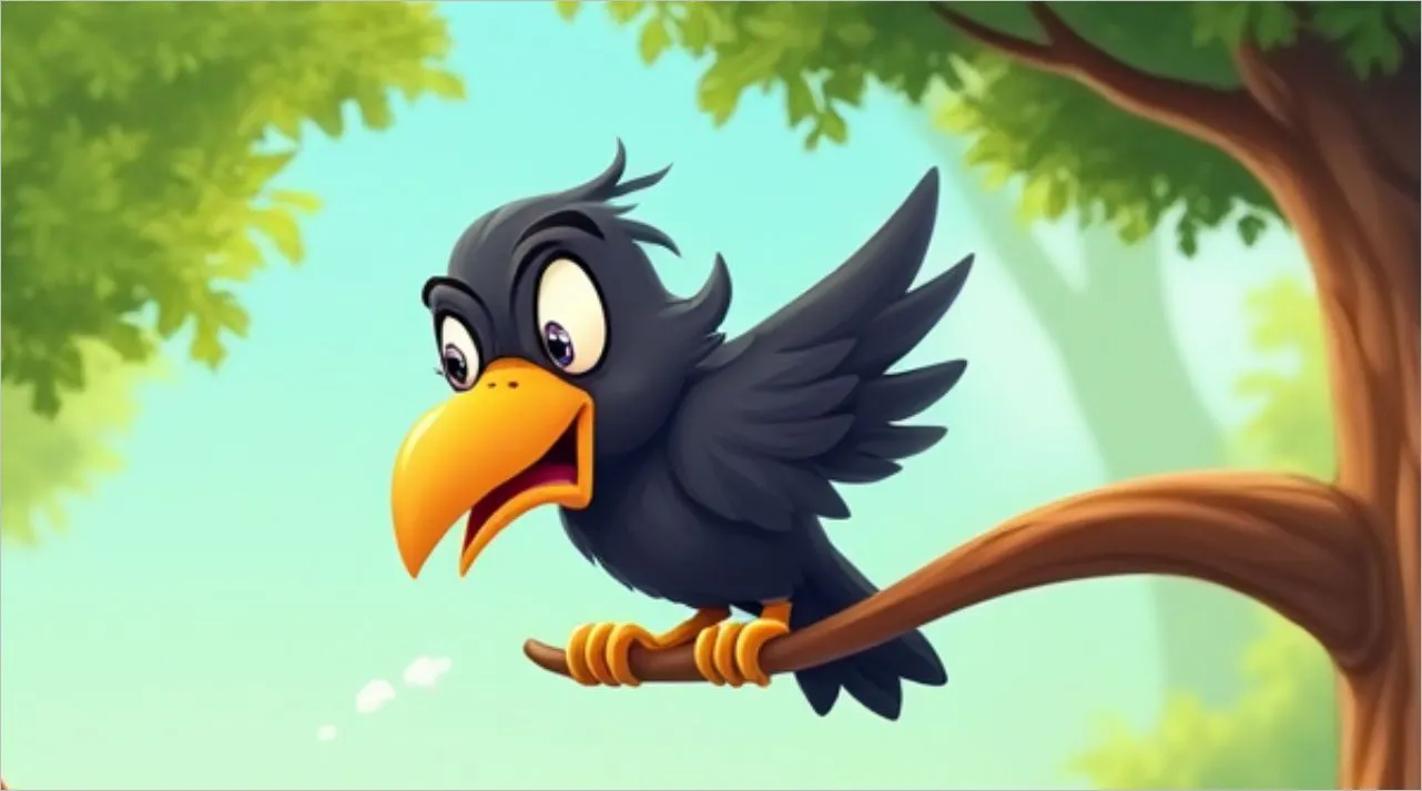 Funny story of the forest  the fox and the crow