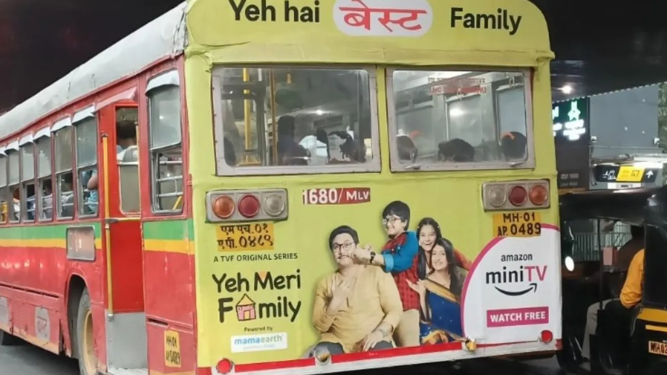 Amazon miniTV unveils an intriguing OOH campaign featuring BEST buses to  promote Yeh Meri Family Season 3 | IWMBuzz