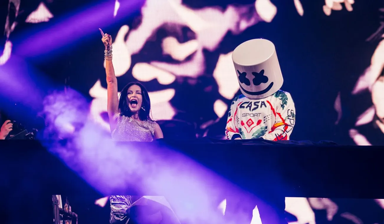 Sunny Leone Rocks Marshmello's Mask for Unforgettable Moment!