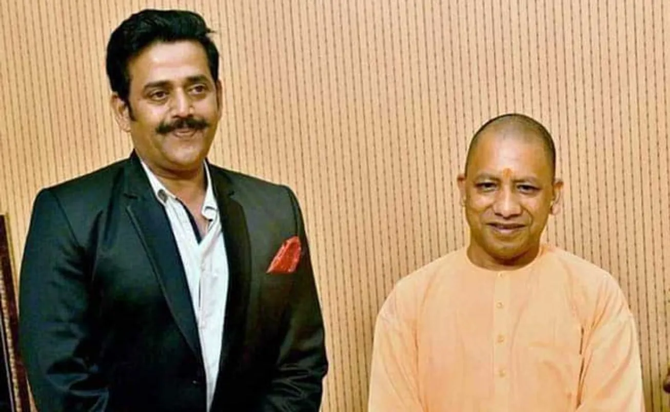 Ravi Kishan with Uttar Pradesh Chief Minister Yogi Adityanath