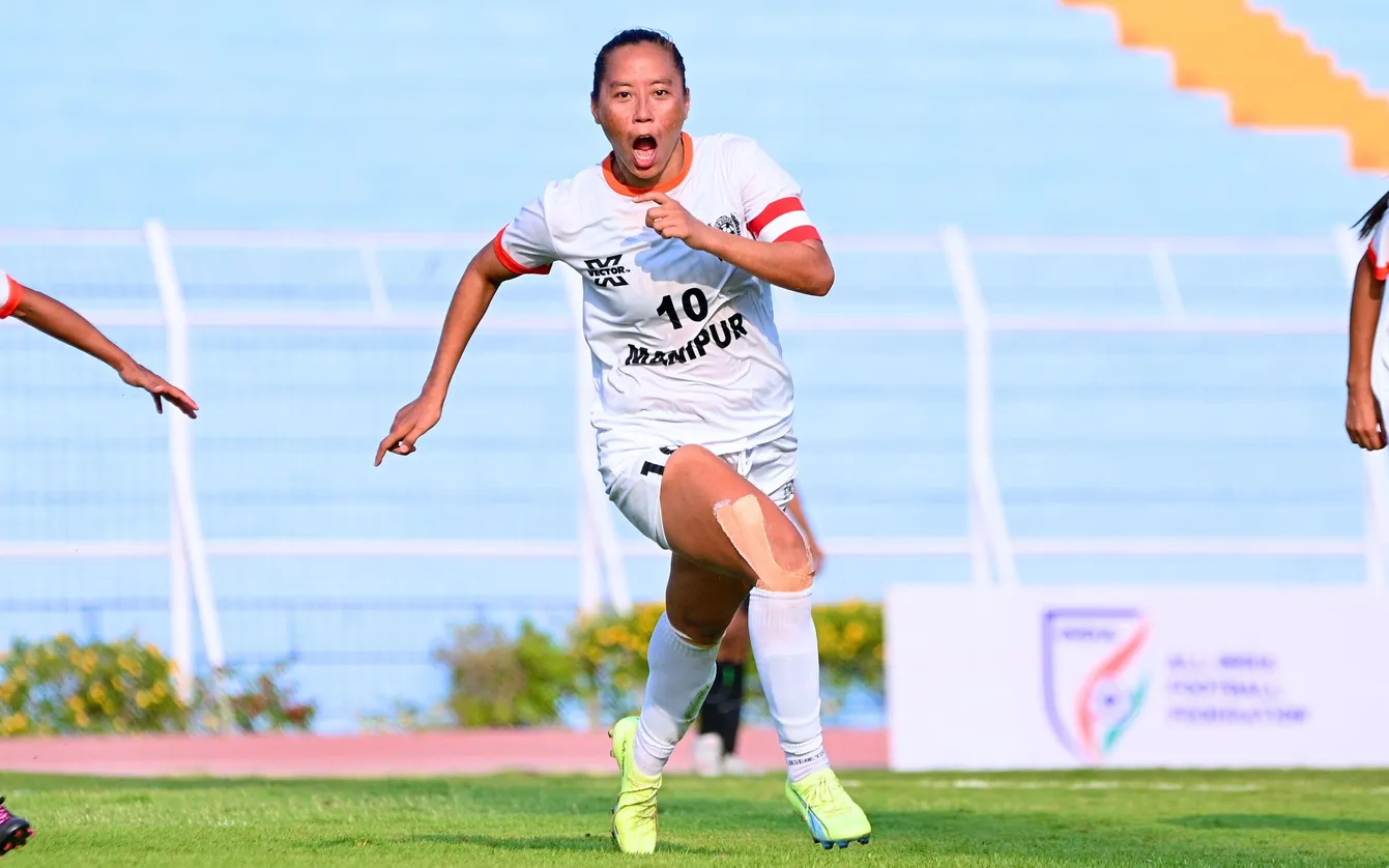 Manipur crowned Sr Women's NFC Champions for a record 22nd time - Bala Devi scored first for Manipur - sportzpoint.com
