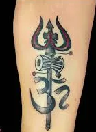 Trishul and Om tattoo 