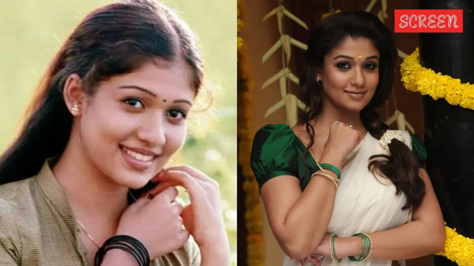 Nayanthara in stills from Manasinnakare and Raja Rani