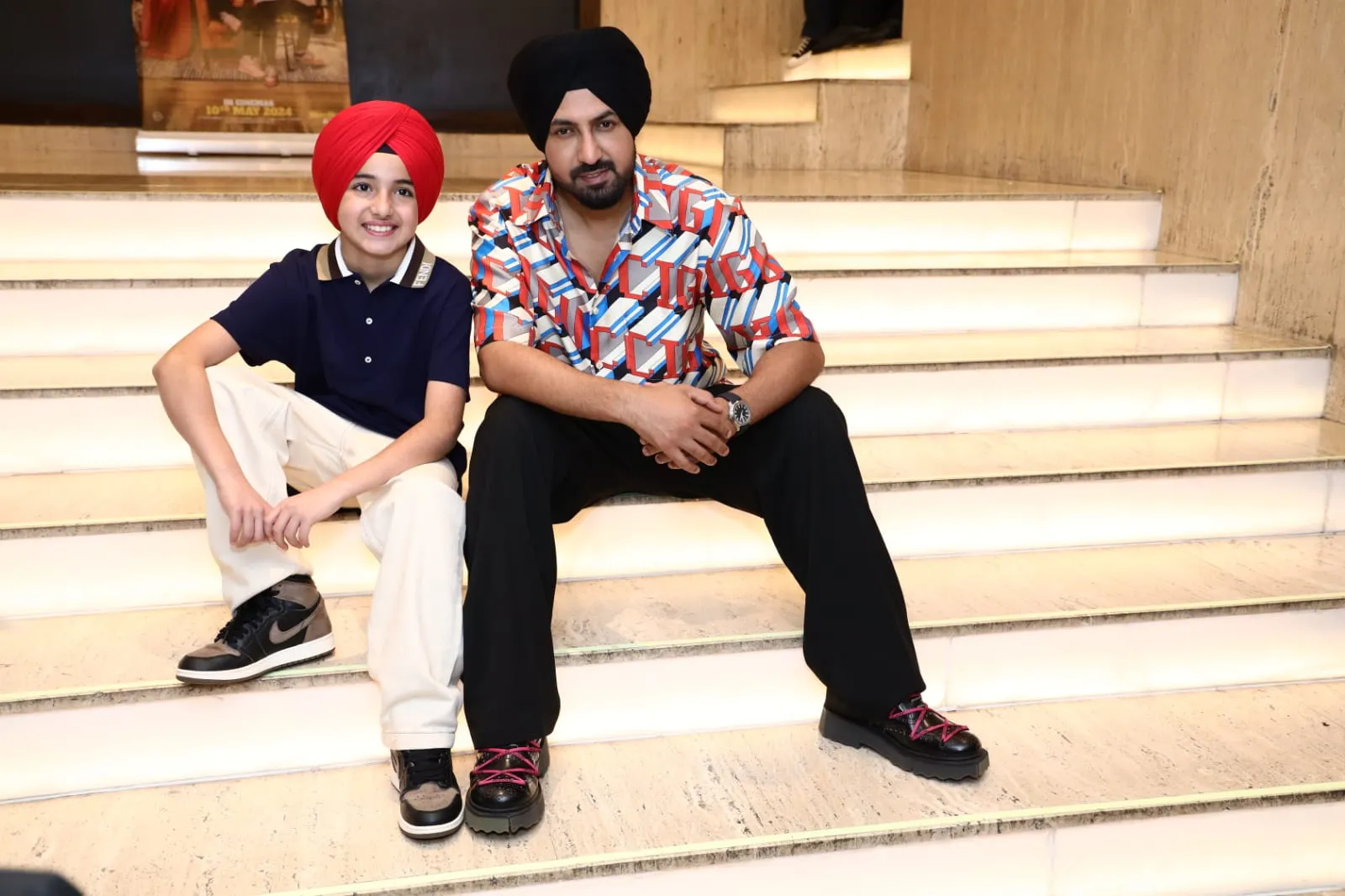 Gippy Grewal and His Son Shinda Grewal came to Delhi for Movie Shinda Shinda No Papa Promotions