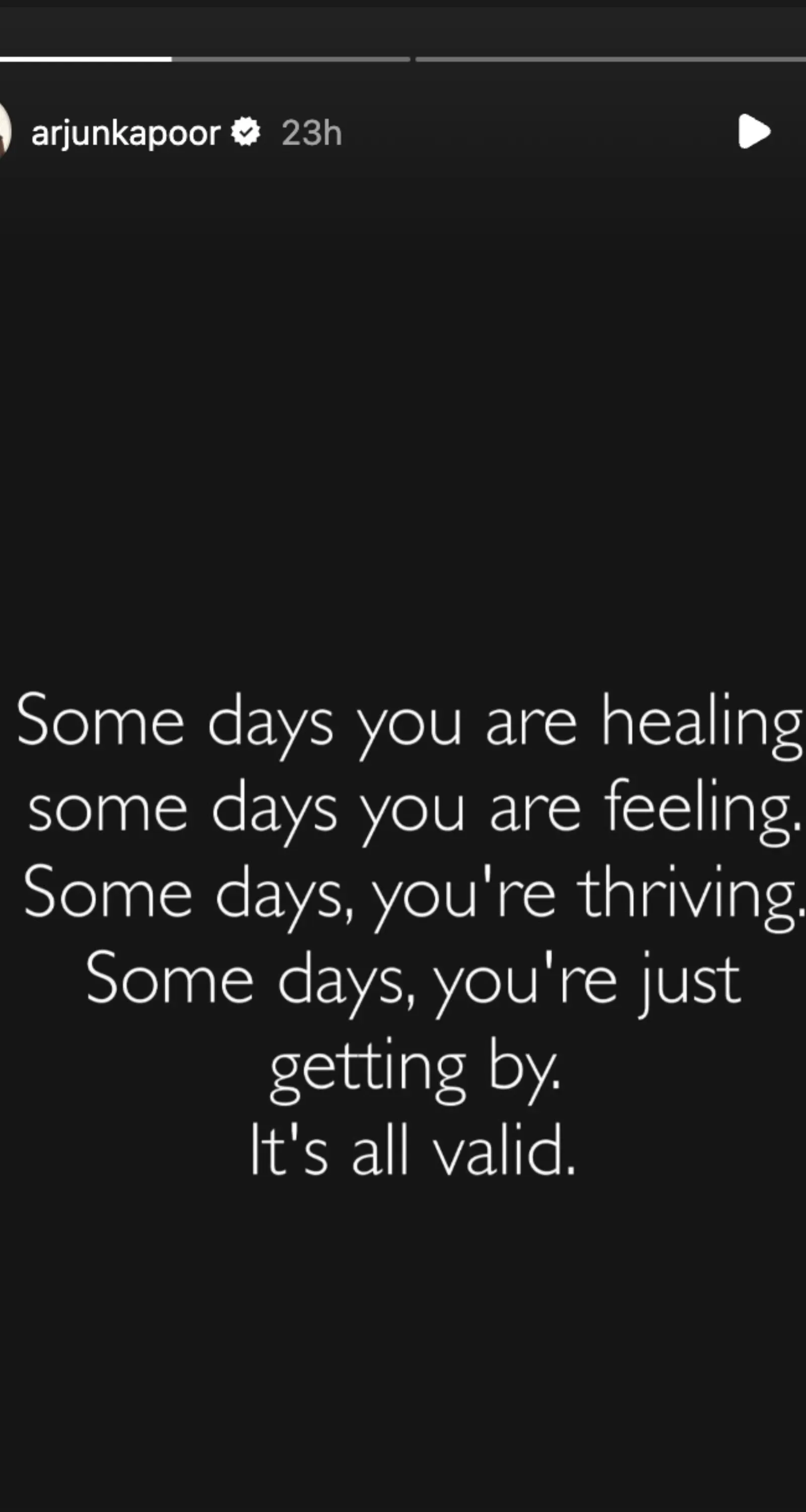 Arjun Kapoor Insta healing