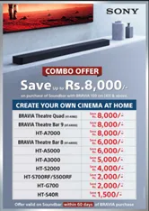Offers on soundbar and BRAVIA television combo