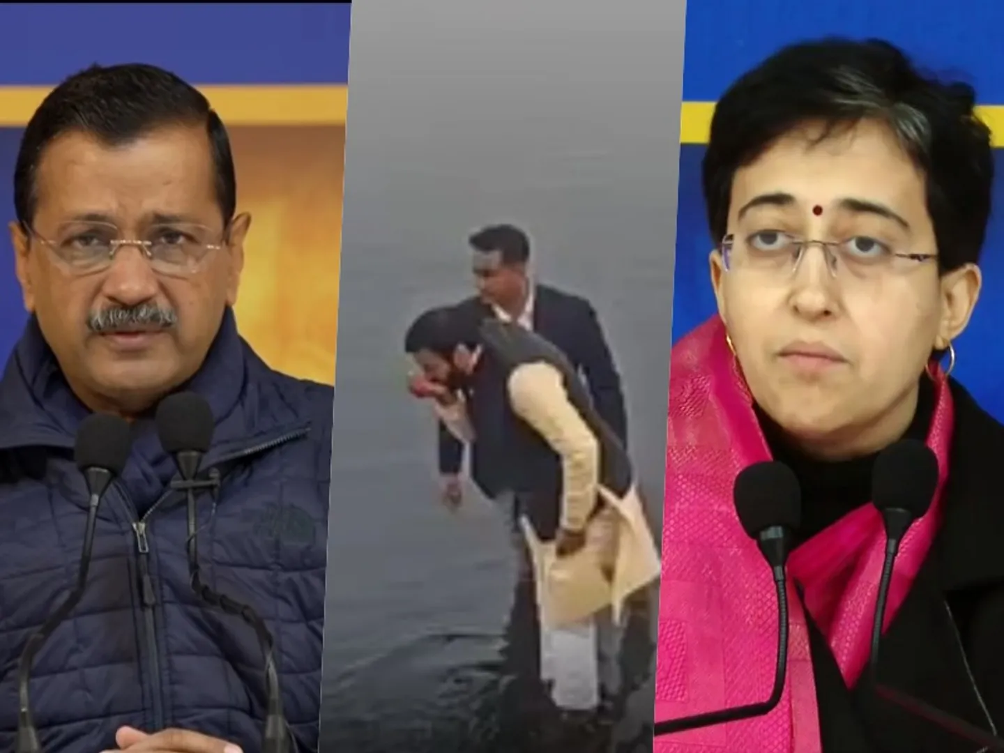 सीएम नायब सिंह सैनी ने यमुना के पानी से किया आचमन, सीएम आतिशी ने किया था चैलेंज