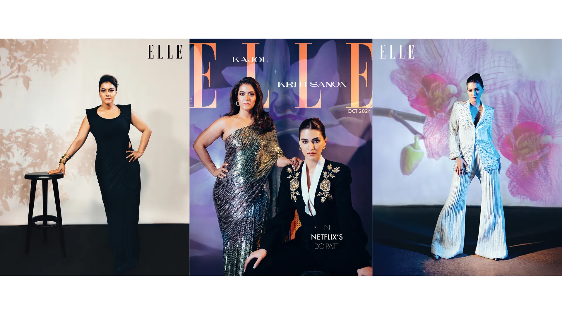 ELLE Digital Cover Stars: Dynamic Duo, Kajol And Kriti Sanon