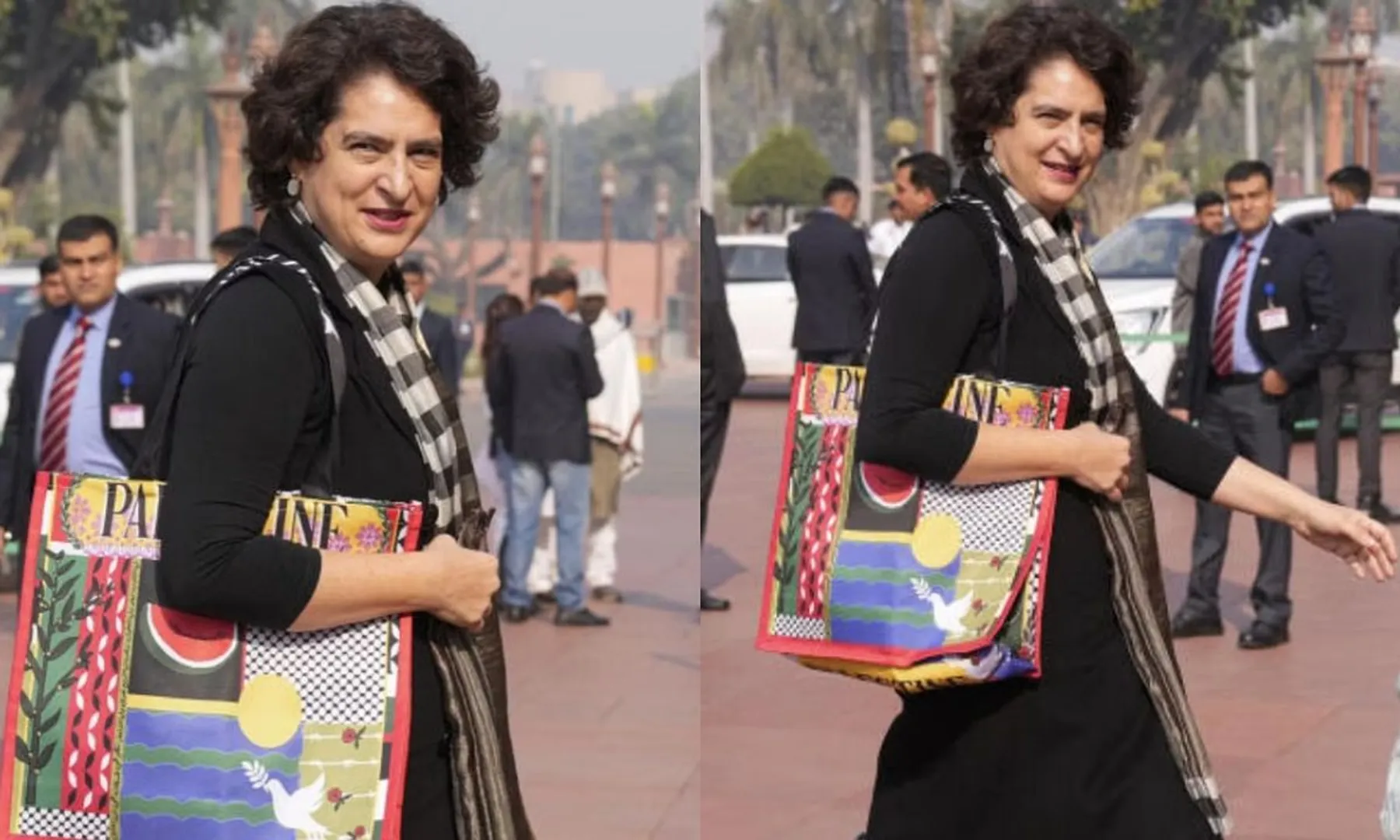 Priyanka Gandhi carries 'Palestine' Bag in Parliament, BJP hits out